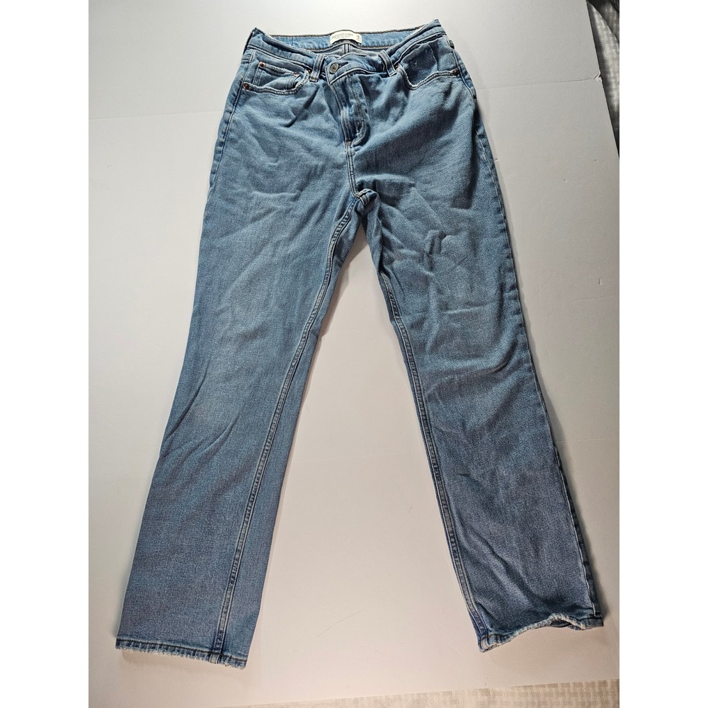 Abercrombie 90s Ultra High Rise Jeans‎ Women 29 Slim Straight Light Wash